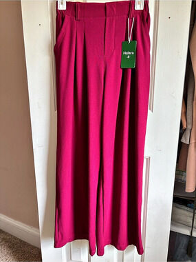 Halara Flex High Waisted Pleated Wide Leg Work Pants Pink XS